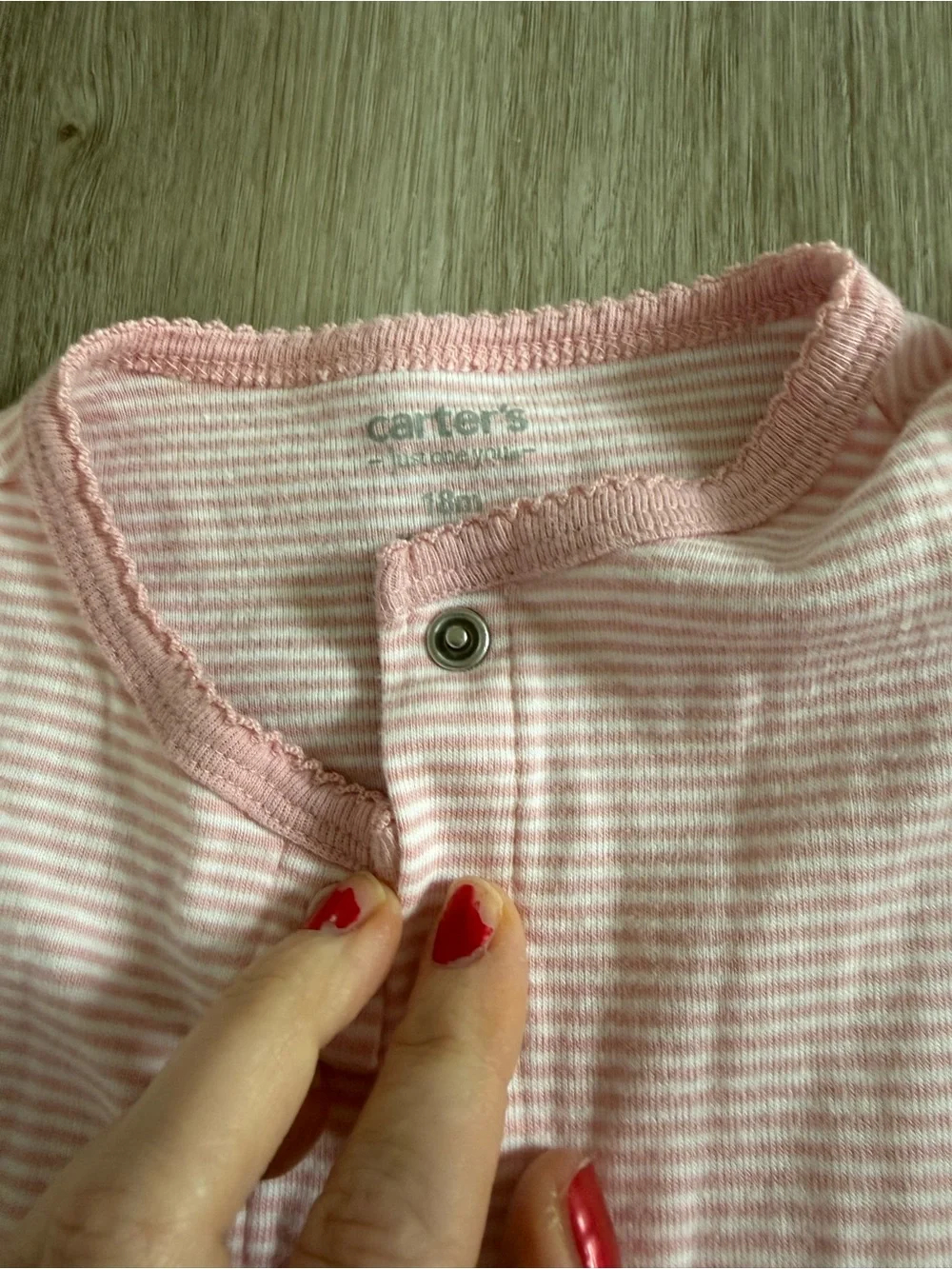 Carter's Soft Pink & White Striped Flutter-Sleeve Romper